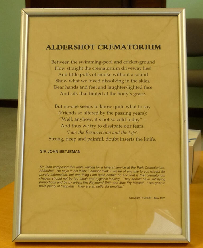 'To my delight, I spotted a framed poem by Sir John Betjeman sitting on a coffee table.'